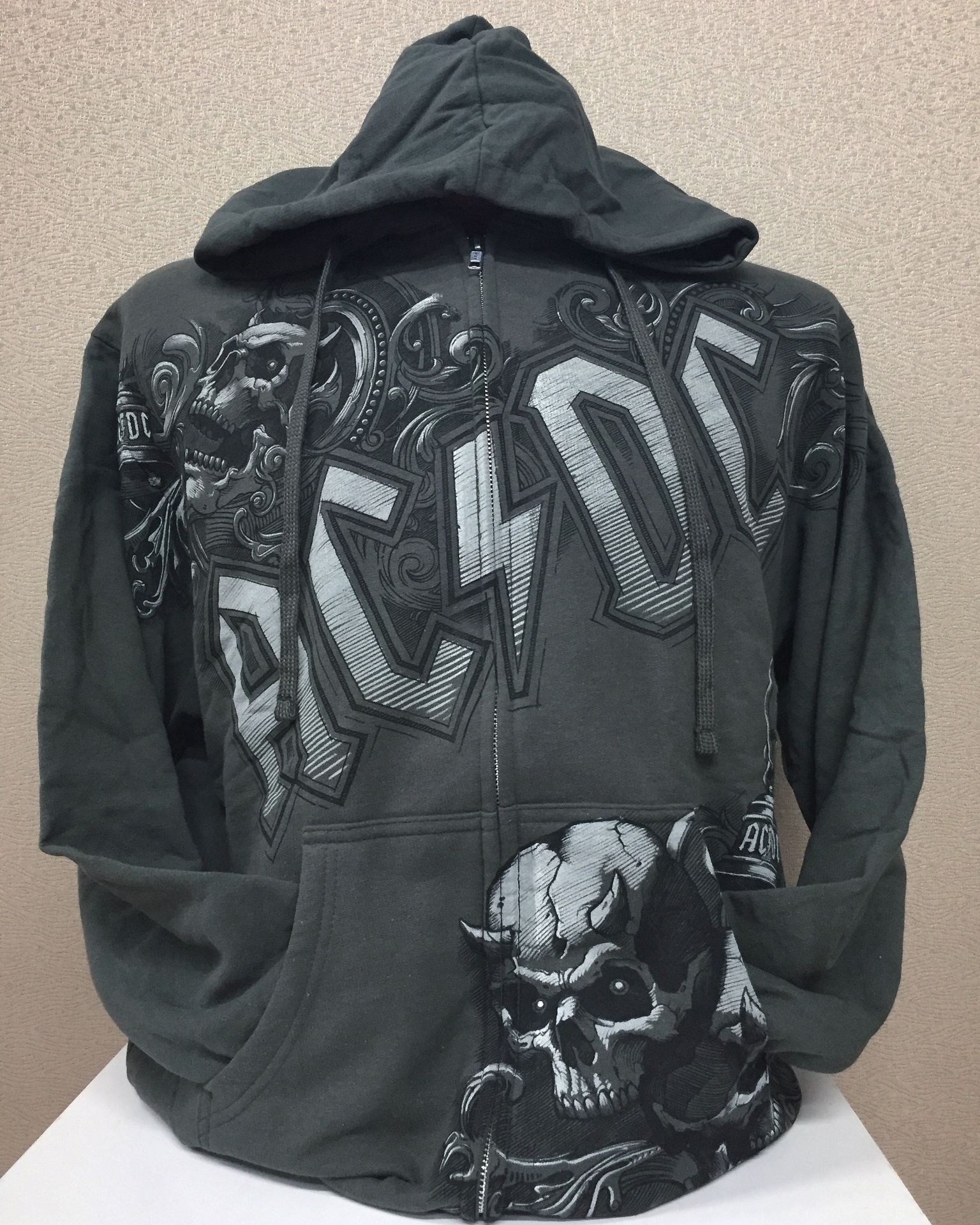 AC/DC Night Prowler - Grey Zip-Up Hoodie - Vancouver Rock Shop