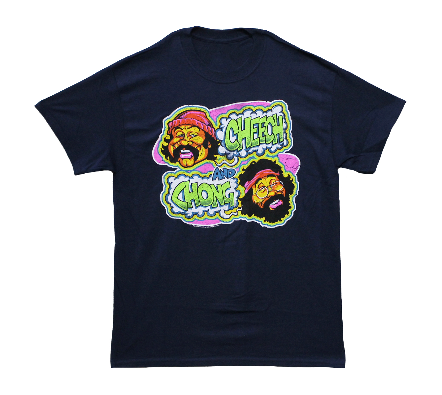 Cheech and Chong Green and Smoke Transfer- Navy Blue - Vancouver Rock Shop