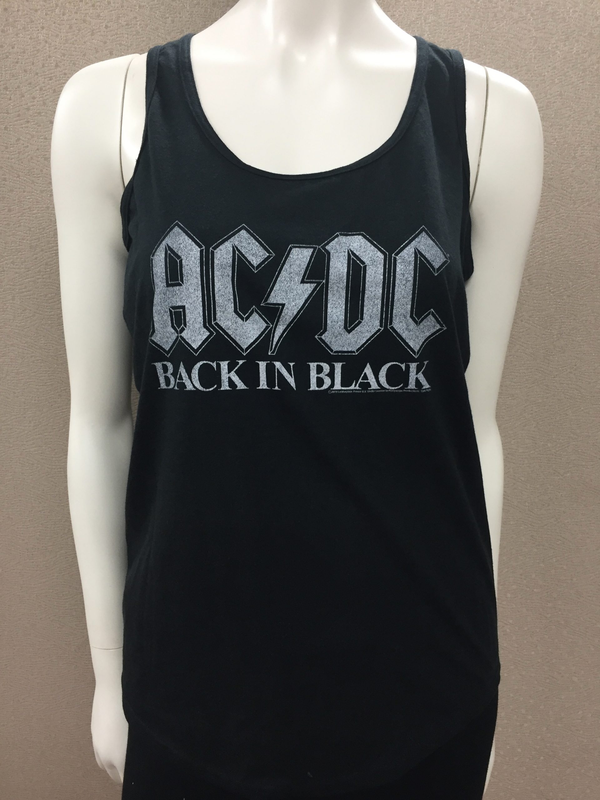 AC/DC Back in Black Womens Racerback - Black - Vancouver Rock Shop