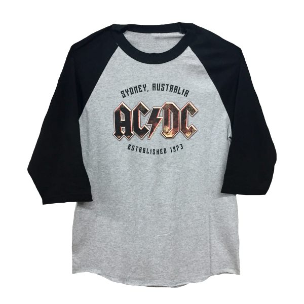 AC/DC Sydney 1973 Grey Raglan - Vancouver Rock Shop