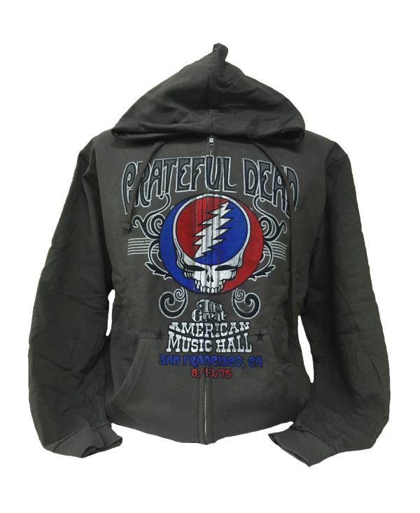 Grateful Dead American Music Hall Zip-Up Hoodie - Charcoal