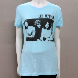 Led Zeppelin Light Blue Shirt Photo Womens