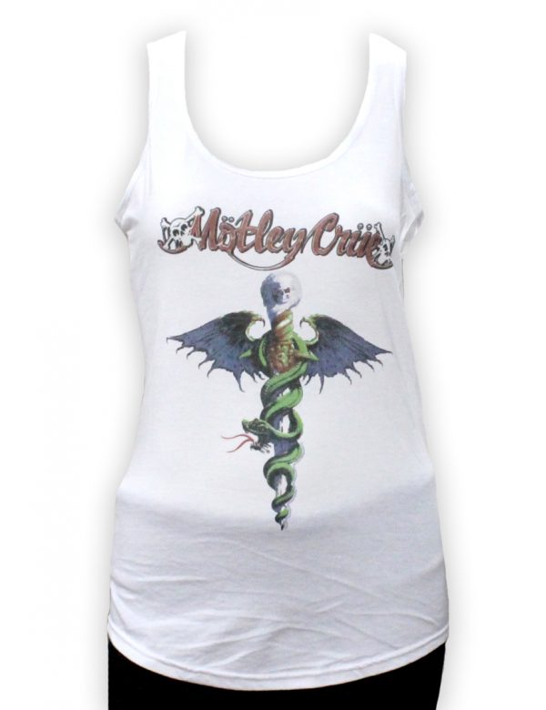 Motley Crue Dr Feelgood Womens Racerback Tank - White