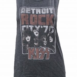 Kiss Detroit Rock City Womens Muscle Tank - Charcoal Heather
