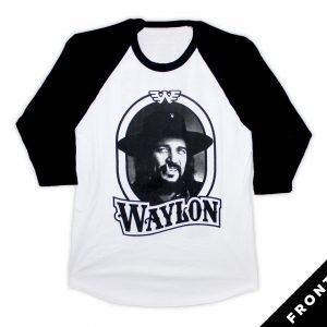 Waylon Jennings Tour 79 Raglan - White/Black