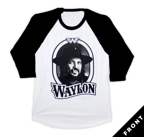 Waylon Jennings Tour 79 Raglan - White/Black