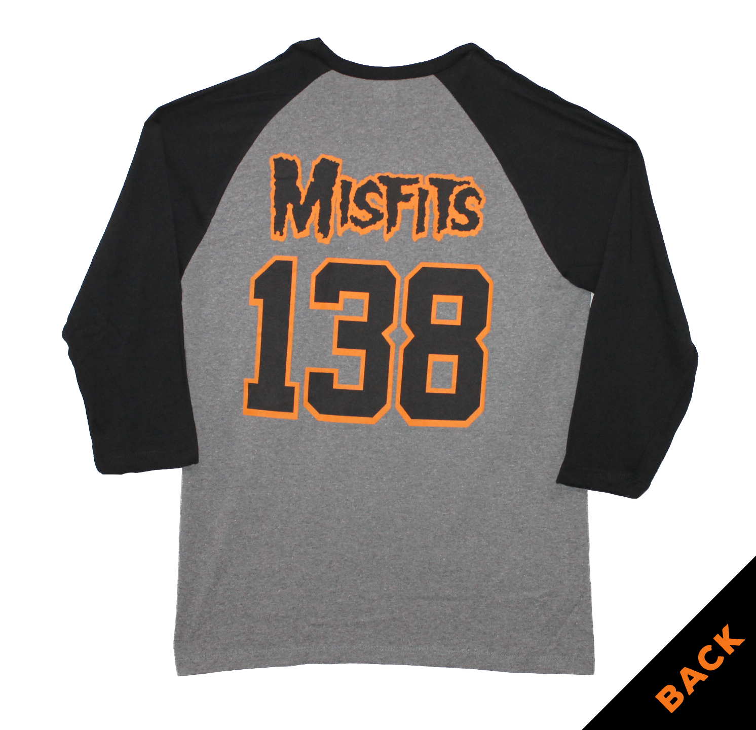 The Misfits - Mens Astro Zombies Baseball T-Shirt in Heather Grey/Black