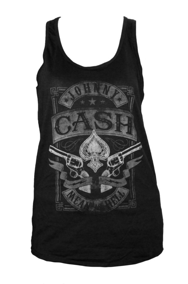 Johnny Cash Mean as Hell Tank - BLK