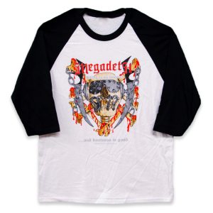 Megadeth - Killing is My Business - White Raglan w/ Black Sleeves