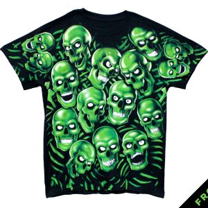 Fantasy Skull Pile Green - Black