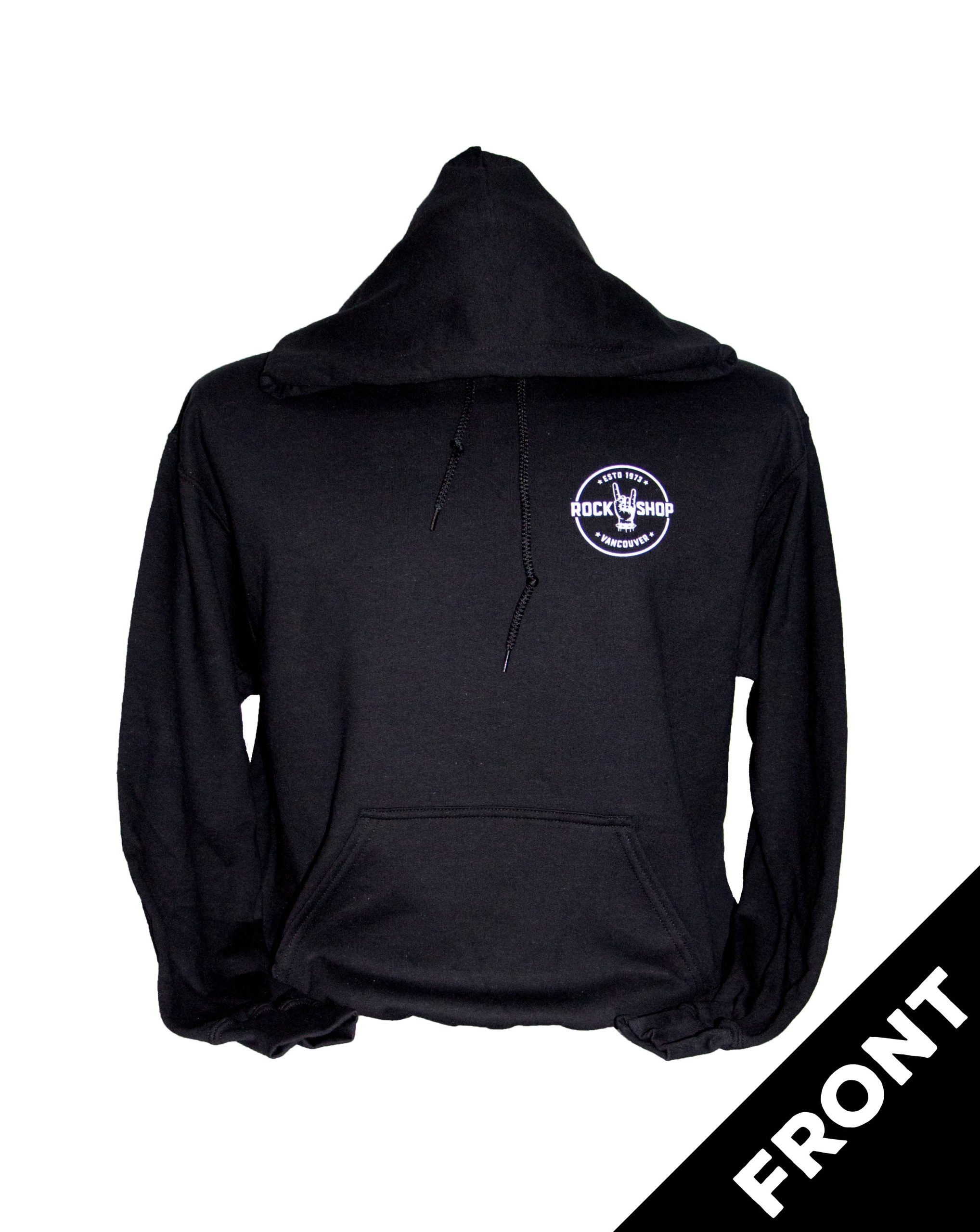 Rock Shop Front And Back Logo Pullover Hoodie Black Vancouver Rock Shop   IMG 5294 Scaled 