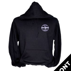 Rock Shop Front and Back Logo Pullover Hoodie Black Strings - Black