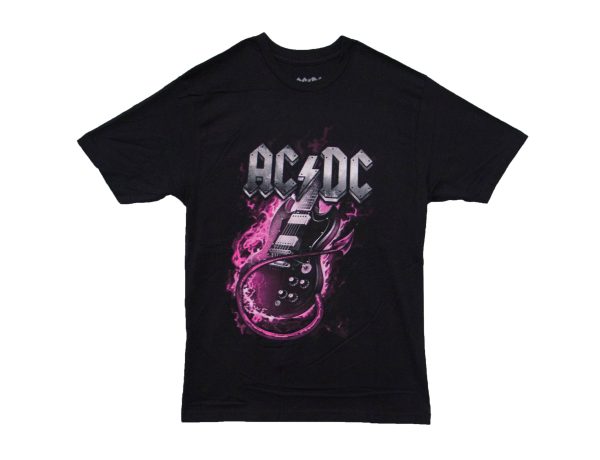 AC/DC - Guitar in Pink Flames - BLK