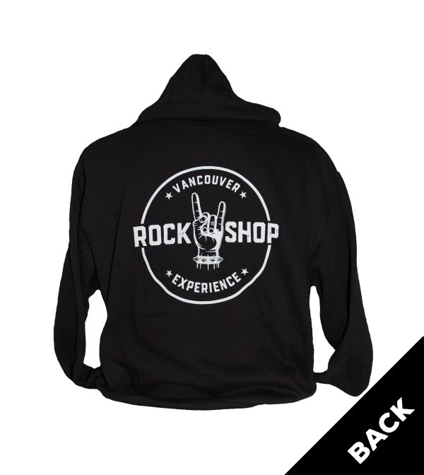 Rock Shop Front and Back Logo Zip-Up Hoodie Black Strings - BLACK - Image 2