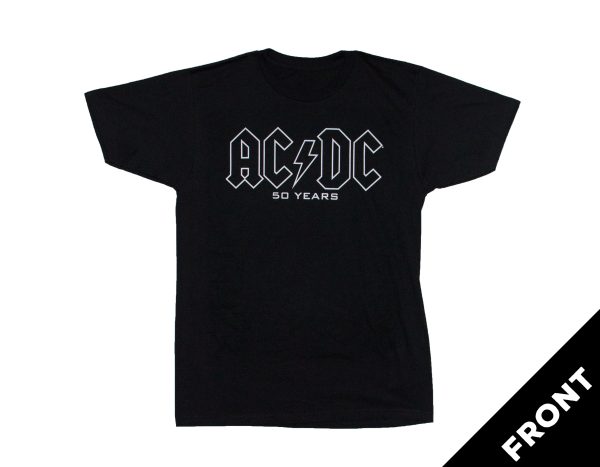 AC/DC - 50 Years Logos - BLK