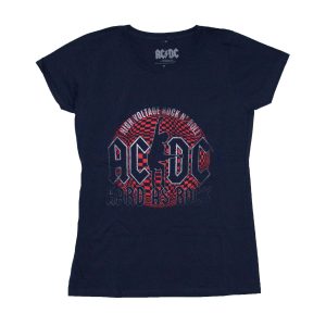 AC/DC Hard as Rock Women's Tee - NAVY