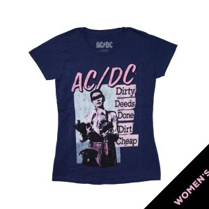 AC/DC - Vintage Dirty Deeds Women's Tee - NAVY