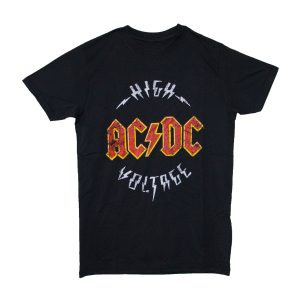 AC/DC - High Voltage Distressed Logo - BLK
