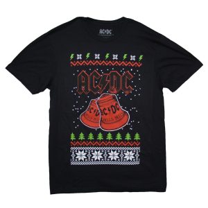 AC/DC Ugly Xmas Sweater Tee - BLK