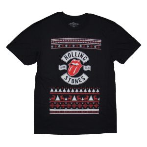 Rolling Stones Ugly Xmas Sweater Tee - BLK