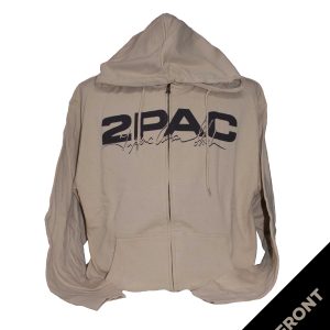 Tupac - Portait Zipper Hoodie - TAN