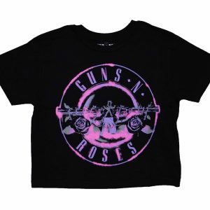 Guns N Roses Pink Bullet Women's Crop Top - BLK