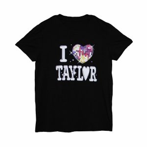 Swiftie - "I <3 TAYLOR" Disco Ball Women's Tee - BLK