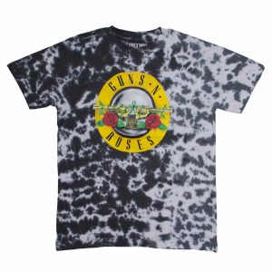 Guns N Roses - Classic Bullet Logo - WHITE & BLUE/GREY DIP-DYE