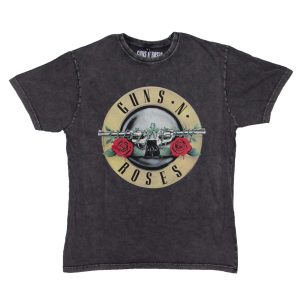 Guns N Roses Classic Bullet (Circle) Logo - STONEWASH GREY
