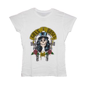 Guns N Roses - Slash Skull 1985 Women's Tee - WHT