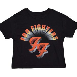 Foo Fighters - Retro Rock Women's Crop Top - BLK