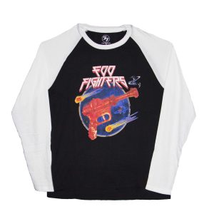 Foo Fighters - Ray Gun Raglan / Baseball Tee - BLK / WHT