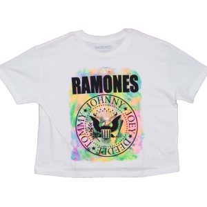 Ramones - Seal Logo Women's Crop Top - STONEWASH CREAM/WHITE