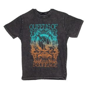 Queens of the Stone Age - Teal/Orange Montage - STONEWASH CHARCOAL